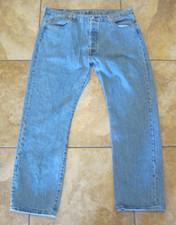 Levi Strauss 501 Men's 40/32 Blue Denim Jeans Button Fly Straight Leg