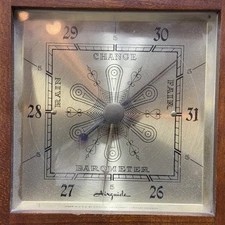 vintage airguide weather station barometer Temperature Wood Made in USA