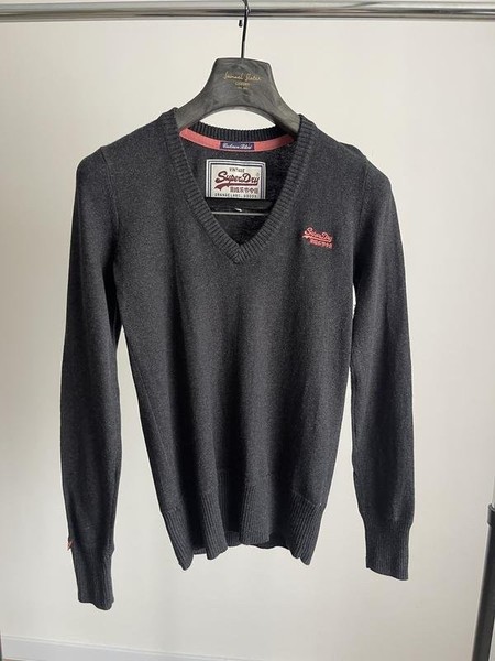 Women Superdry Sweater Grey Cotton S