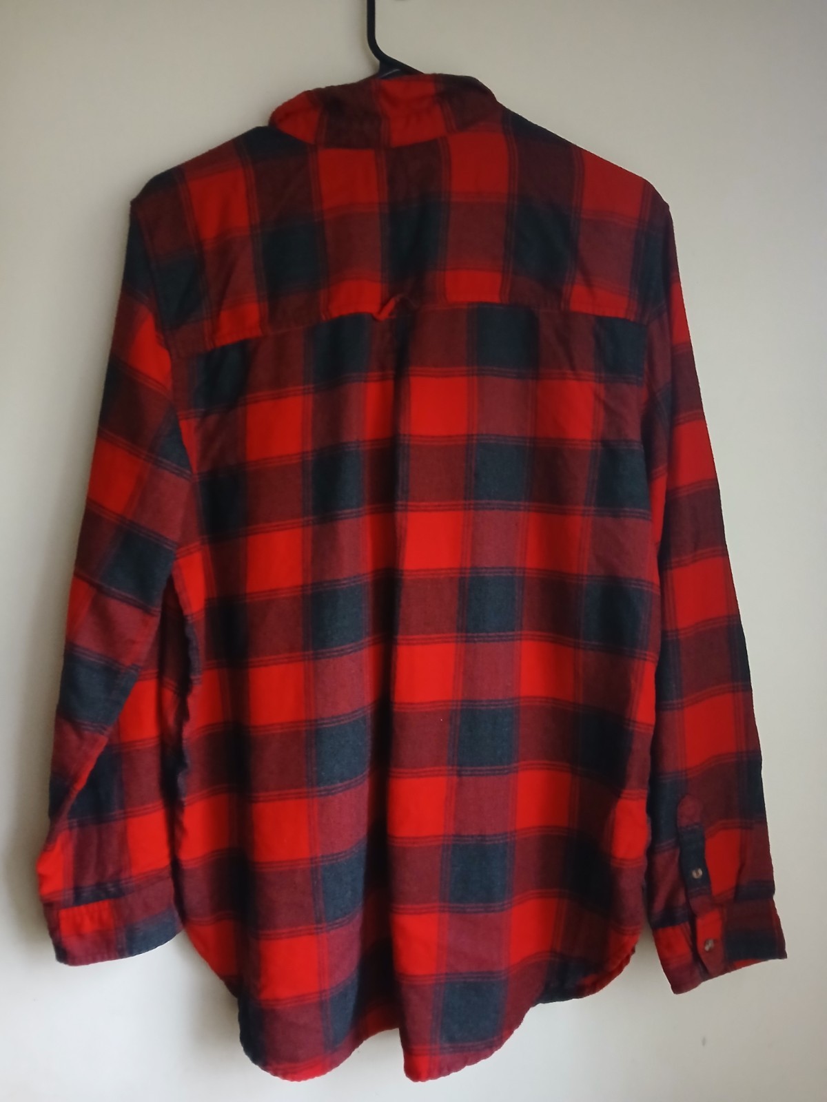 American Eagle Soft Red Plaid Button Flannel - image 2