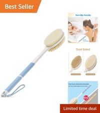 Luxury Back Scrubber with Anti-Slip Handle  Dual-Sided Bristles for Exfoliation