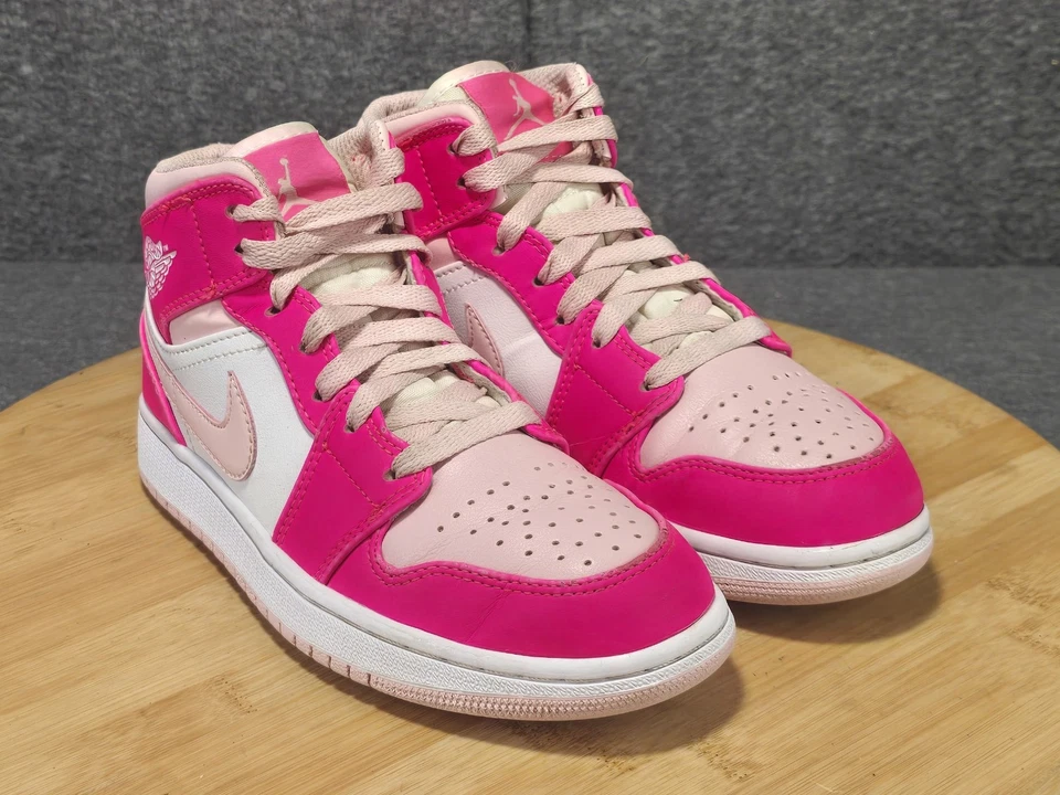 Nike Air Jordan 1 Rosa Medio Feroz Para Mujer Talla 5.5 Zapatos Tenis FD8780-116 Foto 2 de 4