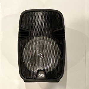 QFX TWS PA Speaker Bluetooth AUX 600W RMS 12" Driver Black Plastic Rect 