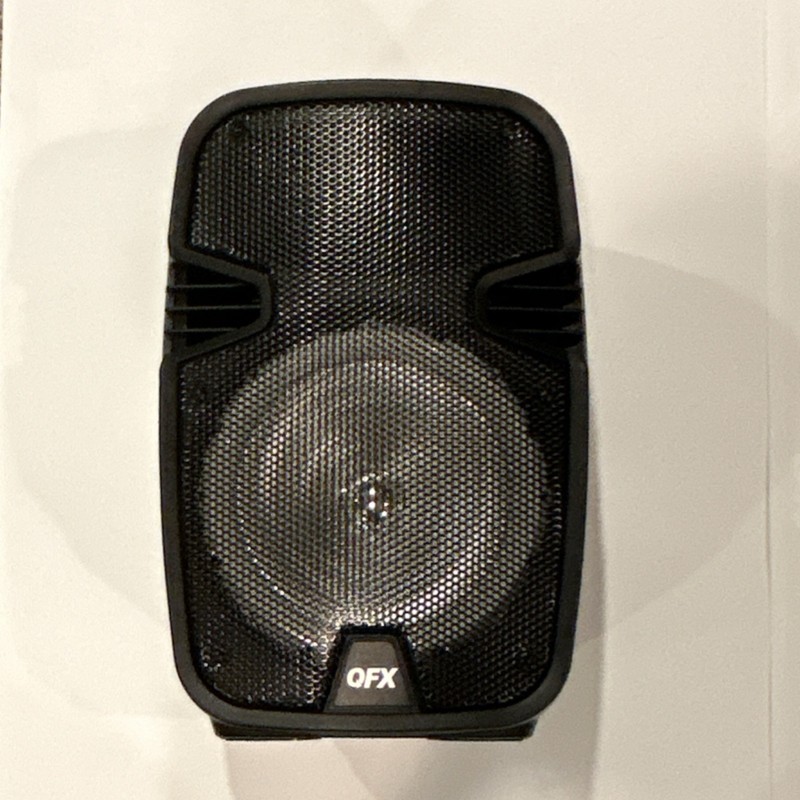 QFX TWS PA Speaker Bluetooth AUX 600W RMS 12" Driver Black Plastic Rect 