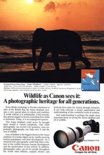 1983 Canon Camera: Asian Elephant Vintage Print Ad