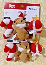 ZippyPaws 6-Pack Holiday MINIZ FESTIVE FRIENDS PLUSH Dog Toy New -FREE SHIPPING-