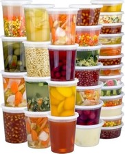 60 Sets 120-Piece Deli Containers with Lids 32/16/8 oz X 20 Set Each