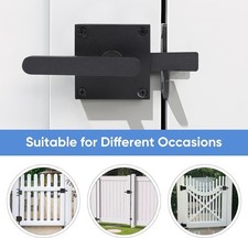 Double Side Gate Latch,Heavy Duty Gate Latch with Handle for Outdoor Wooden Fe..