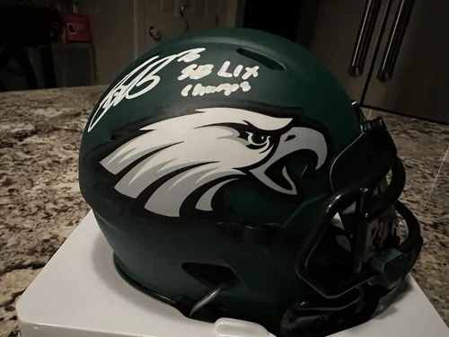 SAQUON BARKLEY SIGNED PHILADELPHIA EAGLES Rave Mini w SB Script / Custom Visor