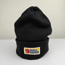 Fjallraven Vardag Classic Cuffed Knit Beanie Hat One Size Black NWT