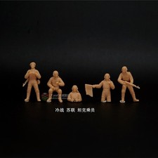 3D Printing 1/72 Cold War Soviet tank crew 5 Person Model Unpainted