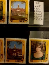 LOT DE TIMBRES ÎLES GRENADE BRITANNIQUES COMME NEUFS JAMAIS ARTICULÉS #103-116