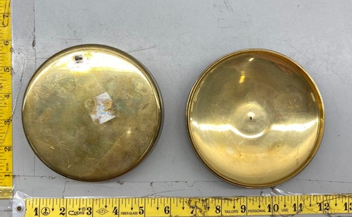 Art Deco Lily Brass Enamel Round Trinket Dish - Picture 4 of 5