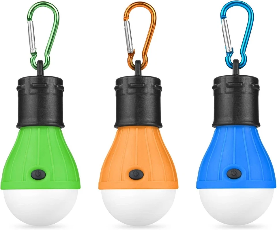 3 Bombillas LED Camping Con Mosquetón Lámpara Tienda Pesca Senderismo Emergencia - Imagen 2 de 4