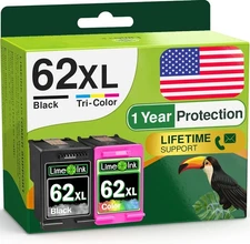 62xl Ink Cartridges For HP Ink 62 xl Envy 7640 Printer for HP 62xl Combo Pack
