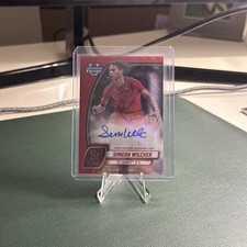 2024-25 Bowman University Chrome Simeon Wilcher #71 Red Wave Refractor Auto /45