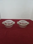 Set of 2 Vintage Anchor Hocking 12 Oz Casserole With Lid # 1072 USA