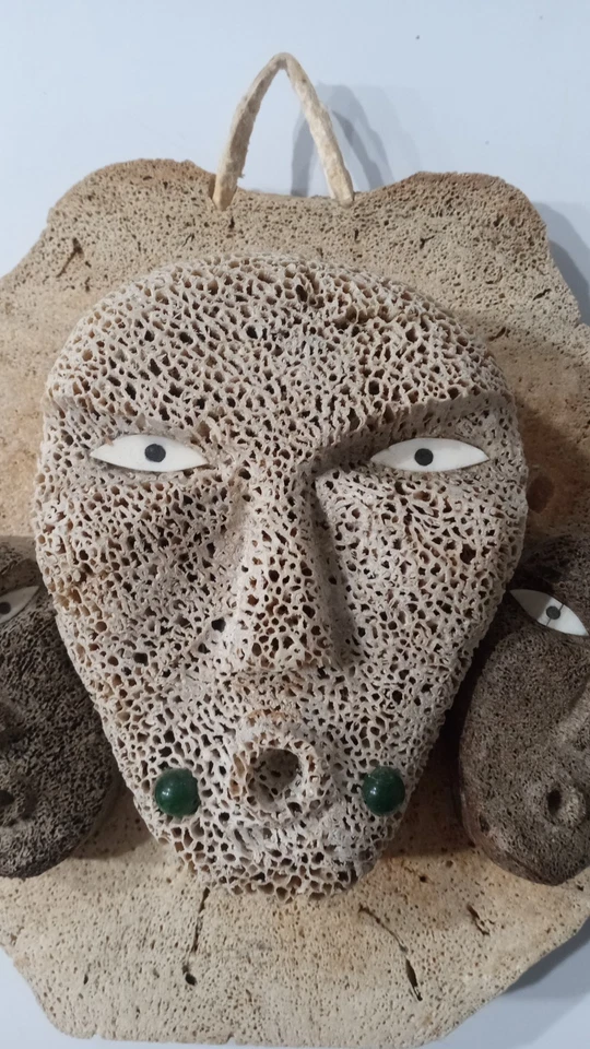 Escultura de ballena fosilizada Point Hope Alaska firmada Foto 2 de 4