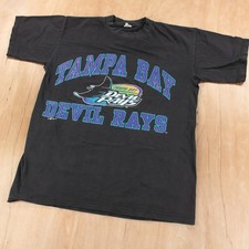 LOGO 7 Tampa Bay Devil Rays MLB baseball t-shirt MEDIUM tag vtg 90s usa made