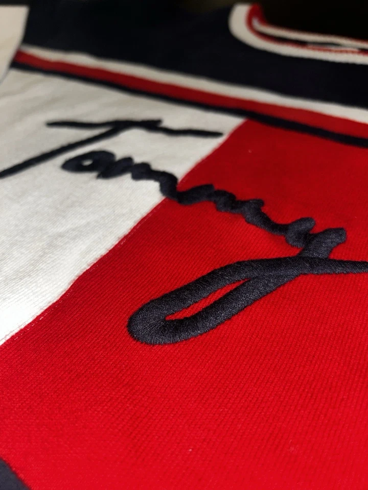 Tommy Hilfiger Colorblock Crewneck свитер размер S старая школа опрятный 90-х Y2K винтажный - Изображение 3 из 4