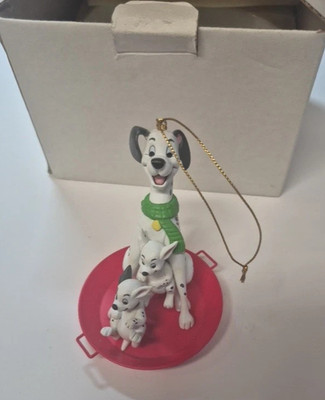 Vintage 1990 s Disney Grolier 101 Dalmations Christmas Ornament New