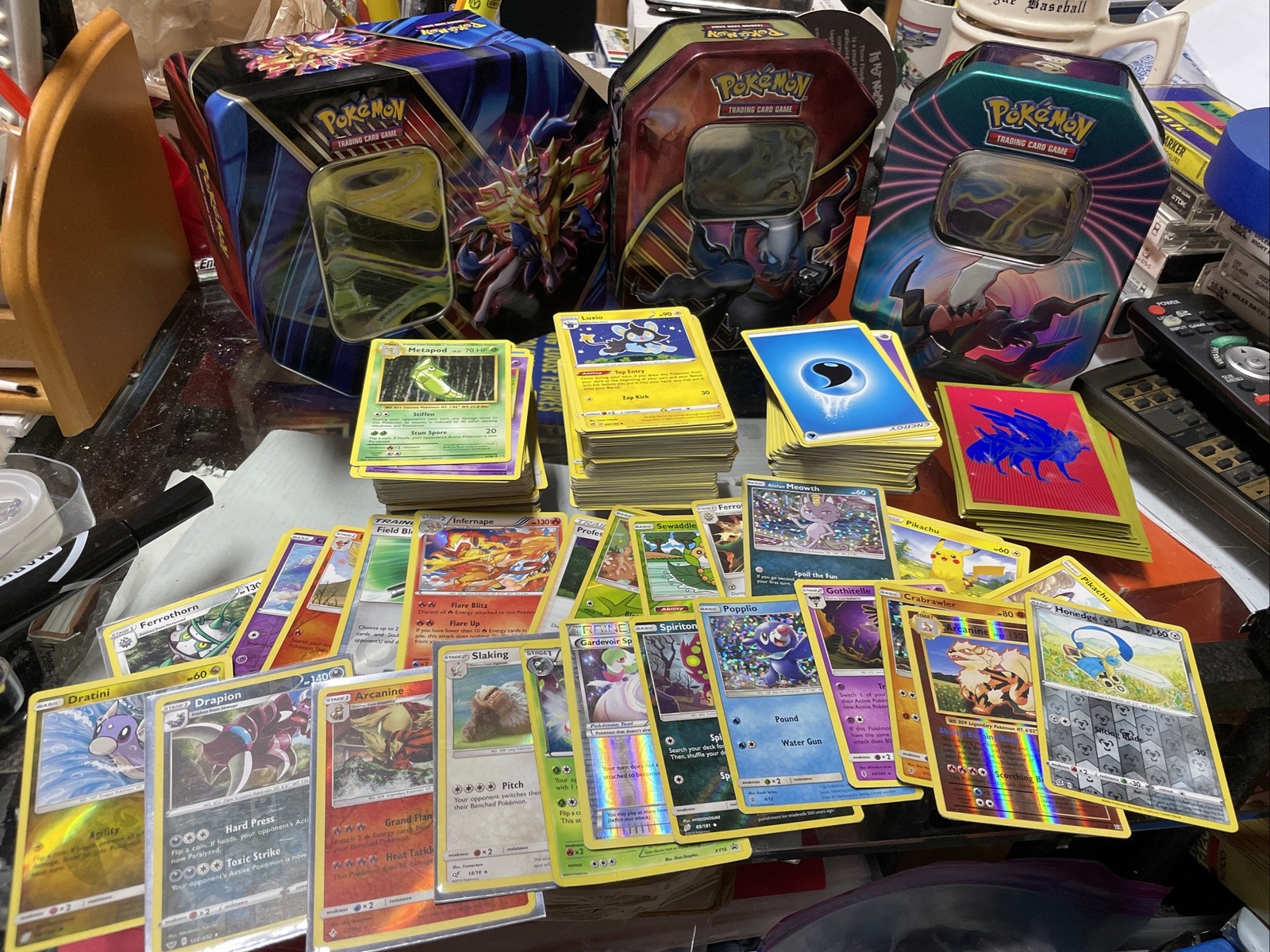 2014-2021 Pokemon Card Lot With Tins & Foils Arcanine Pikachu Drapion Infernape