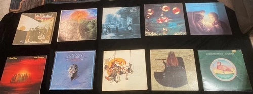 Classic rock vinyl lot of 10 Led Zeppelin, Chicago, Eagles, low grade condition