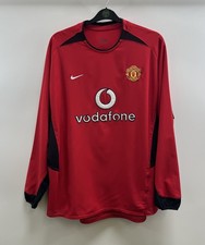 Manchester United L/S Home Football Shirt 2002/04 Adults XL Nike A501