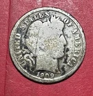 1909S US Barber SILVER Dime "San Francisco" Mint! Good/VG Details! Lower Mintage