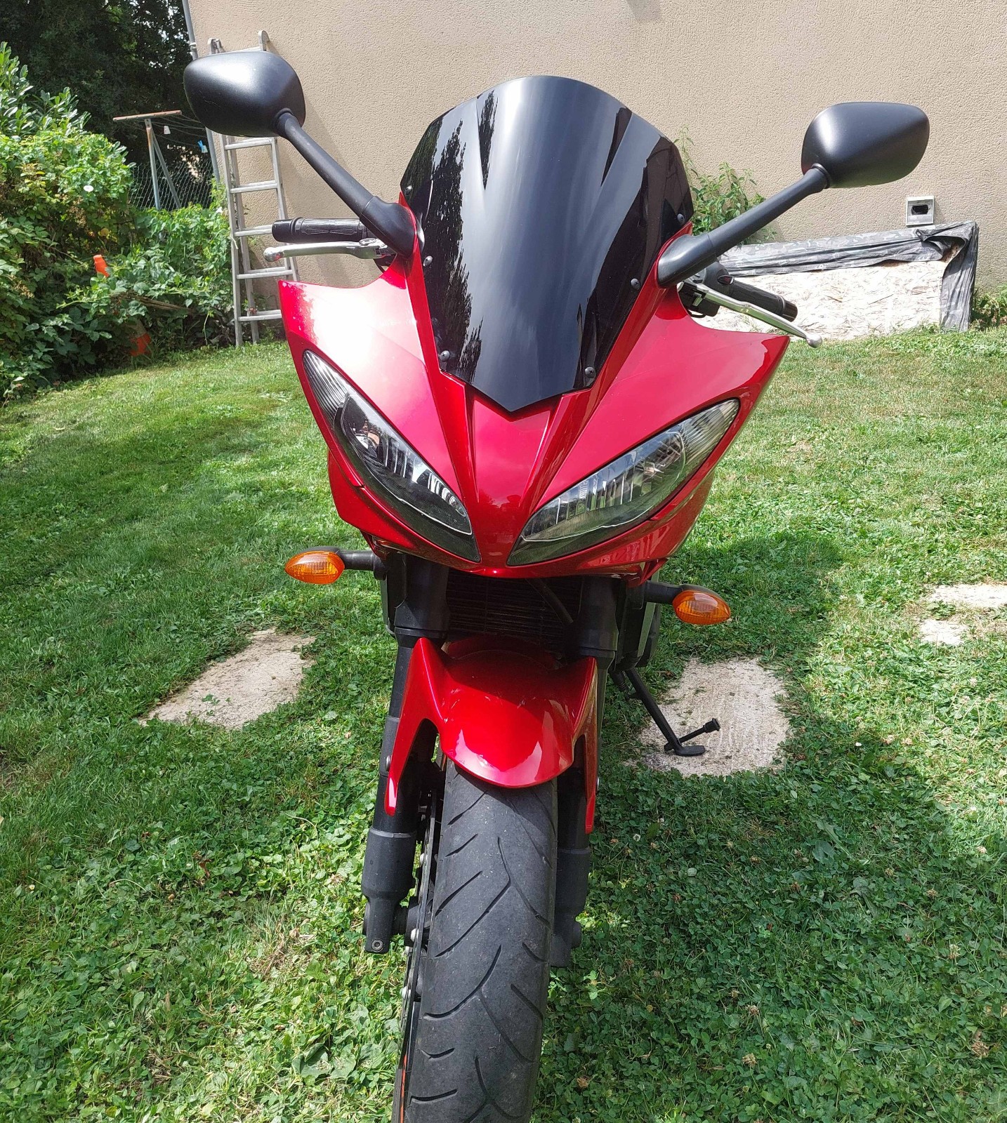 Bulle racing Yamaha FZ6 S noir contre les turbulences FZ6S de 2007 à 2015