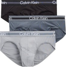 Calvin Klein Men's Refined Microfiber Stretch 3 Hip Briefs L 34-38  FREE   