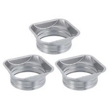 3Pcs 6" Duct Connector Flange Square to Round Interface Straight Pipe Flange