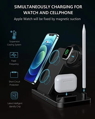 Qi-EU Wireless Charger 4 in 1 Fast Wireless Charging Apple Watch Airpods Pro - Image 4 of 4