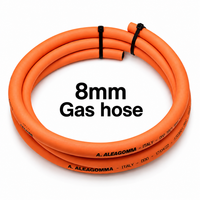 2 Meter 8Mm Hochdruck LPG Gas Schlauch Orange Rohr, Propan Butan Gasflasche
