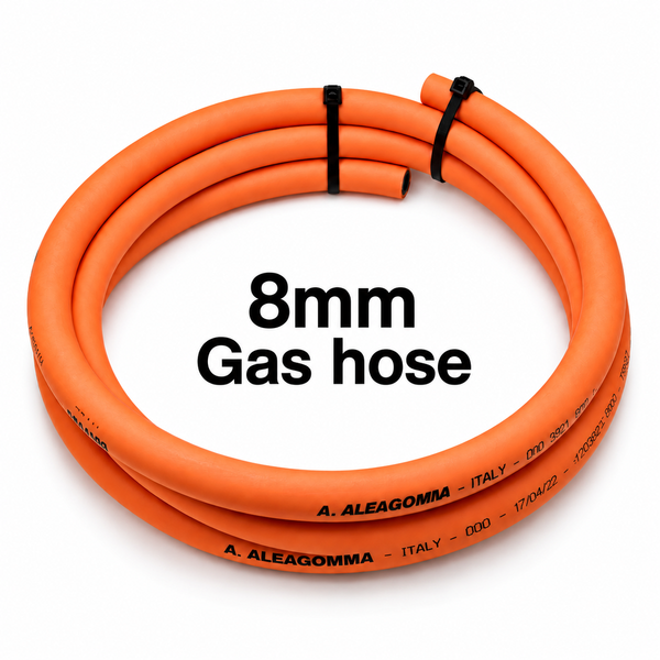 2 Meter 8Mm Hochdruck LPG Gas Schlauch Orange Rohr, Propan Butan Gasflasche-image
