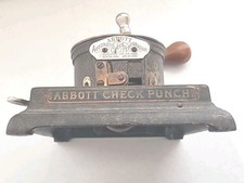 Antique c1890s Vtg Abbott Machine Automatic Check Punch, Chicago USA Made. 