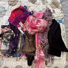 VTG To Now Scarves Pashmina Headwear Neckwear Mixed Lot Nice 12 Pcs