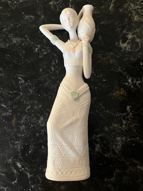 Handmade Ancient Indian Woman in Traditional Attire Showpiece Figure 14" Tall