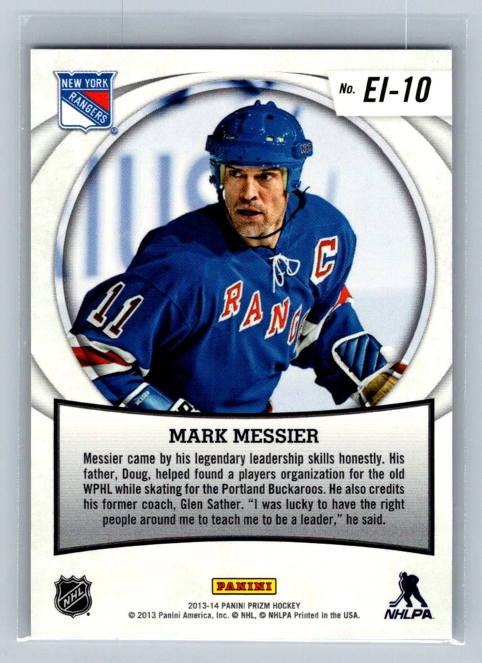 2013-14 Panini Prizm #EI-10 Mark Messier New York Rangers - Image 2 of 2