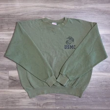 USMC Genuine Issue Marine Corps Sweatshirt Mens Large Olive Drab Green