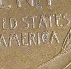 1954 P Lincoln Wheat Penny  Lamination Error REVERSE