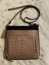 River Island Brown RI Monogram Tassel Handbag Crossbody Bag - Used Twice