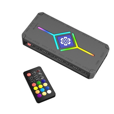 RGB Fan Hub Splitter w/Remote for ASUS MSI Gigabyte ASRock Motherboard Sync
