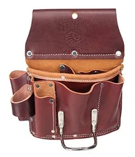Brown and Tan Leather Utility Holster Pouch for Tools and Home Improvement