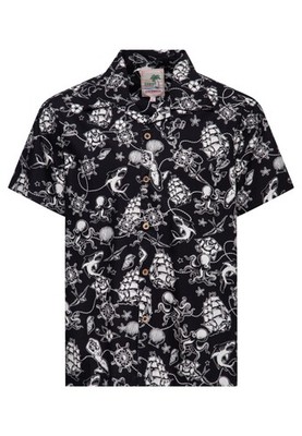 KING KEROSIN Herren Hawaii Hemd 50s Oldschool Tattoo Marine Allover Sailor