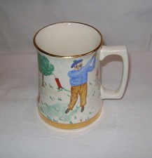 One Off Custom Decorated Golfers Mug - Royal Winton dated 1964 with initials RJ