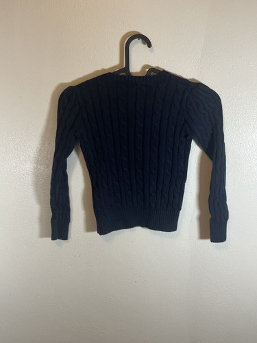 Polo Ralph Lauren Girl’s Pullover Sweater Size 6 Navy Pony Pink 3 Buttons - Picture 3 of 3