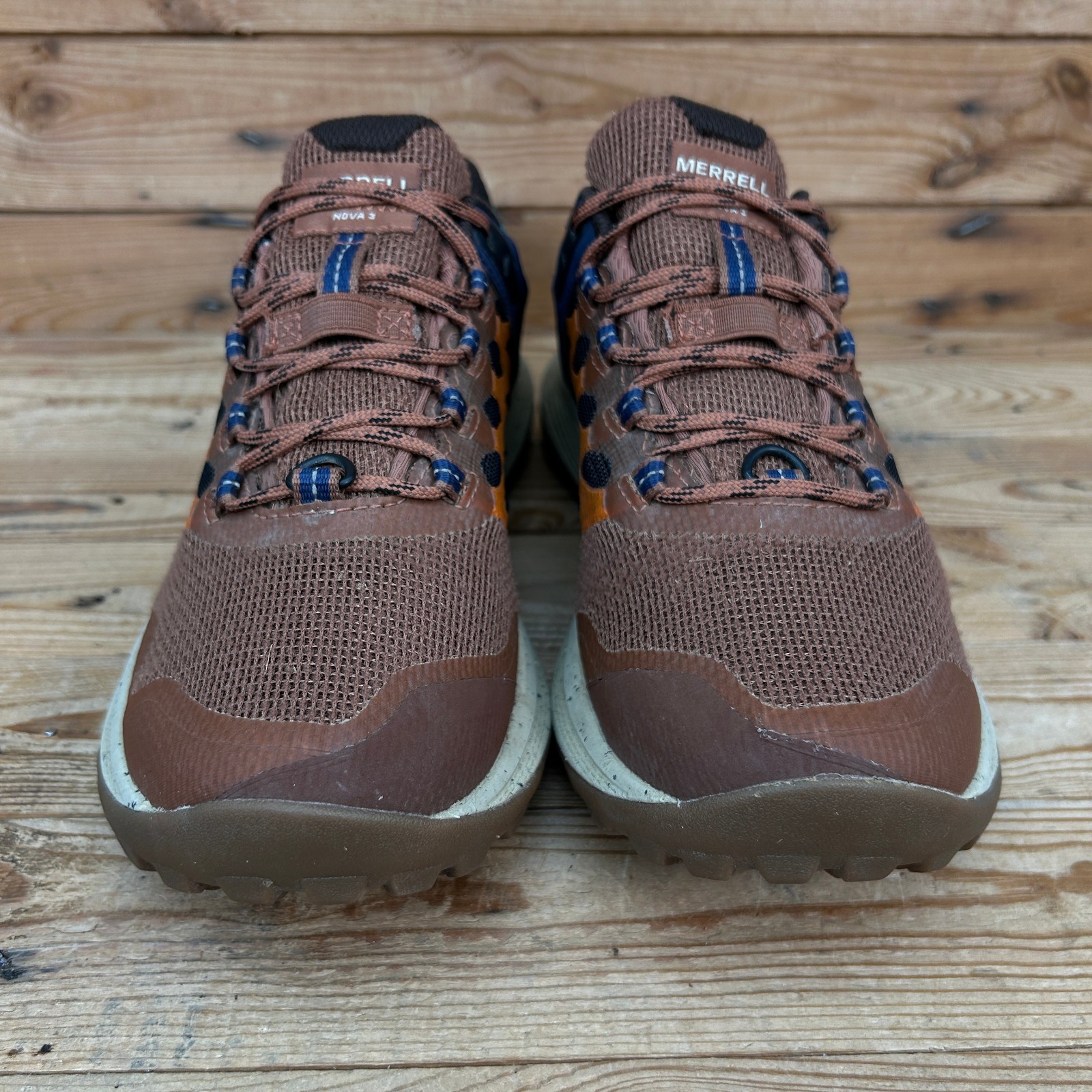 Scarpe da ginnastica Merrell da uomo taglia UK 7 5 Nova 3 GTX marroni impermeabili trail trekking