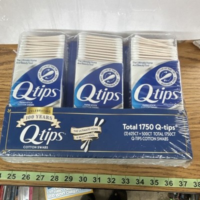 Q-tips Cotton Swabs 1750 Count Durable Paper Stick White Rounded Tip