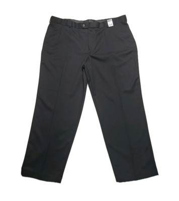 George PERFORMANCE Dress Pant Flat Front Classic Fit Black 42x30 Wrinkle Free